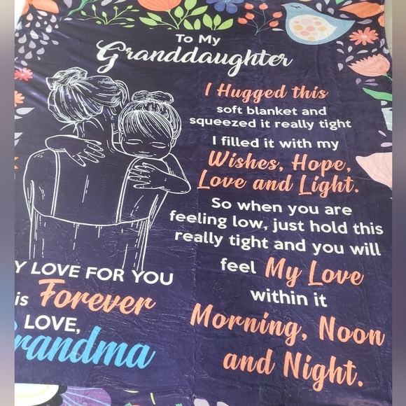 185- To My Granddaughter Motivational Blanket NWT - Picture 2 of 5